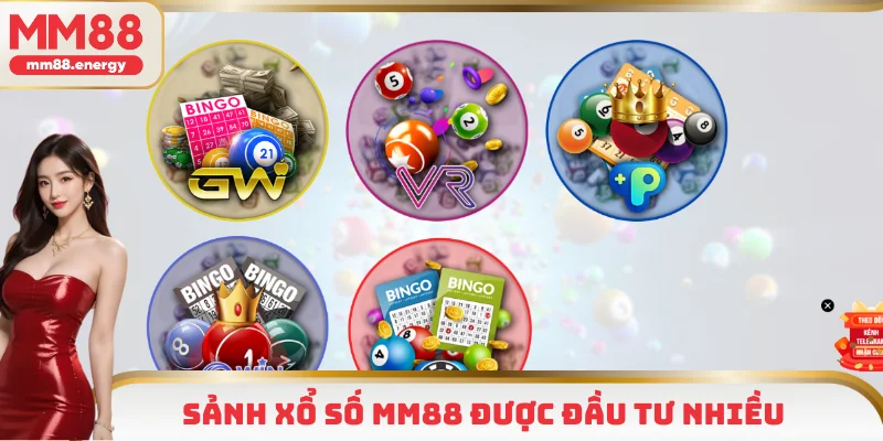 Sảnh xổ số MM88 được đầu tư nhiều